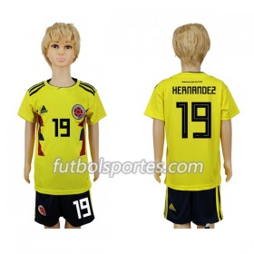 Camisetas Colombia Hernandez 19 Niño Primera Equipacion Mundial 2018